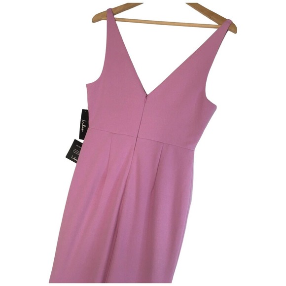 New Lulus Womens Medium Formal Cocktail Dress Sleeveless Maxi V Neck Lavender - Picture 11 of 16